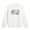 Li Ning Sports Lifestyle Series Letter Logo Round Neck Breathable Versatile Loose Sweatshirt Women Sweatshirt AWDVC76-1
