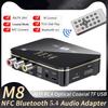 Bluetooth 5.4 Приемник Передатчик NFC Стерео AUX 3,5 мм Разъем RCA Оптический Беспроводной Аудиоадаптер с Пультом Дистанционного Управления Для ТВ Автокомплекта