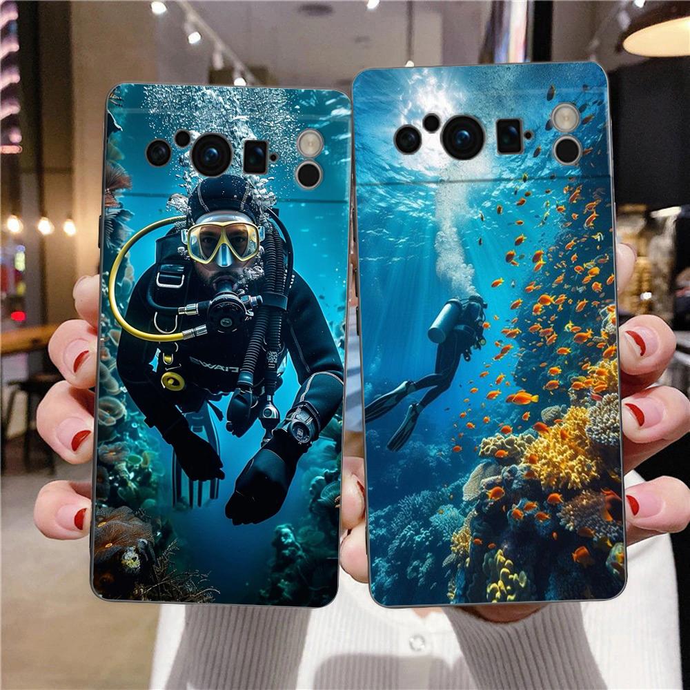 Водонепроницаемый чехол для телефона для Google Pixel 9 8 7 6 Pro XL 8A 6A 7A 5G, мягкий ударопрочный ТПУ, черный чехол