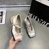 Fashion Hot Selling 2025 Designer New Mary Janes Shoes Women's High Heels Pumps Women Bow Square Heel Shoe Women Thick Heel Shoes Zapato