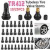 10/25 шт. TR412 Вставные черные резиновые бескамерные вентили для шин Автомобиль Мотоцикл Резиновые Медные Вакуумные Вентили для шин