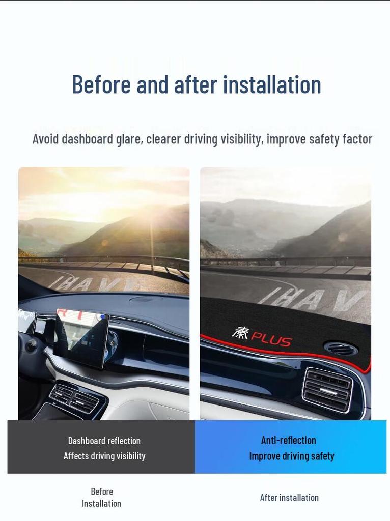 Противобликовый коврик-солнцезащита для центральной консоли 23 BYD Qin Plus DMI - Аксессуар для модификации автомобиля