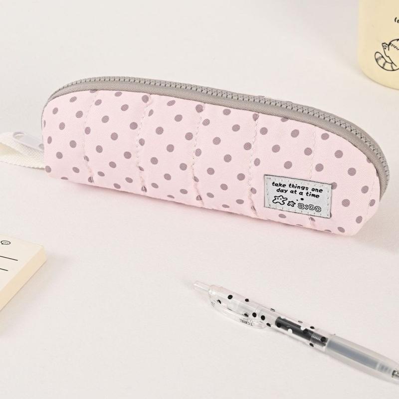 Polka Dot Pencil Case Korean Stationery Bag High-Value Pen Storage Pouch For Teen Girls Middle School Students