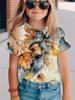 Цветочные повседневные 3D-принты модные забавные футболки для девочек летние топы с короткими рукавами футболки повседневные футболки одежда для девочек