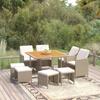 Day and Night - Day and Night 9-piece Garden Dining Set with Beige Synthetic Rattan Cushions