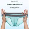Ультратонкие мужские трусы-слипы из ледяного шелка - Полупрозрачные, с узкой ластовицей, Сексуальное нижнее белье в японском стиле