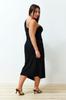 Women's Style Plus Size Dress Black One-Shoulder Asymmetrical Knitted Dress
