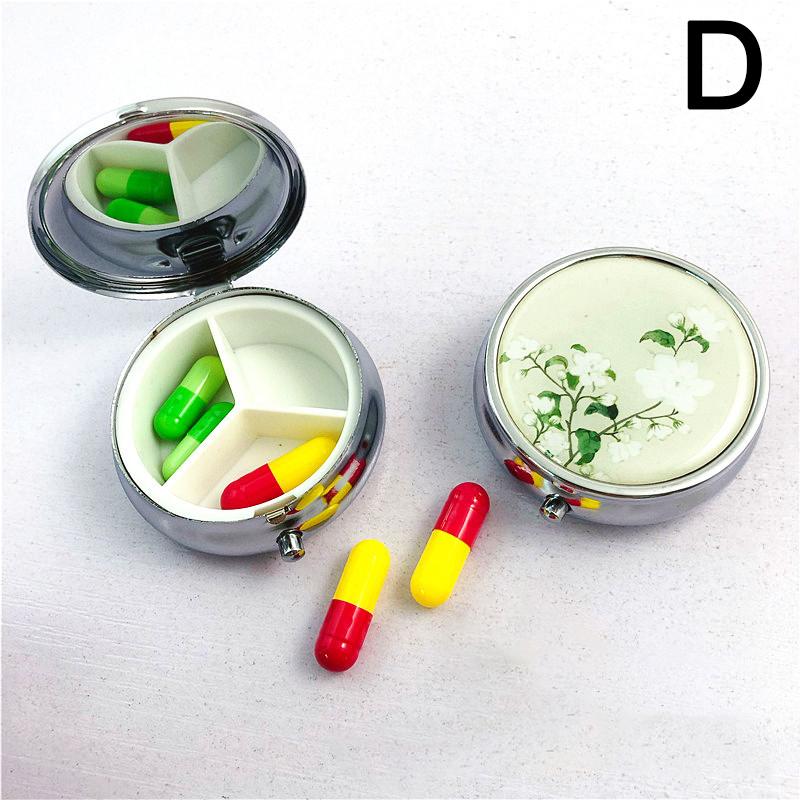 Металлические коробки для таблеток, круглые коробки для таблеток из нержавеющей стали, органайзер для лекарств, контейнер для лекарств, разветвители, коробка для конфет и таблеток