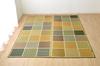 IKEHIKO Igusa Rug, Made In Japan, F Checkered Japanese Pattern, Green, Approx. 191 X 191 Cm #1715870