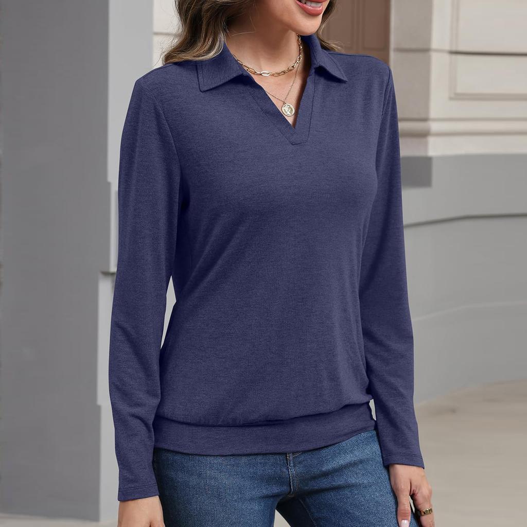 Женский модный однотонный топ с длинным рукавом