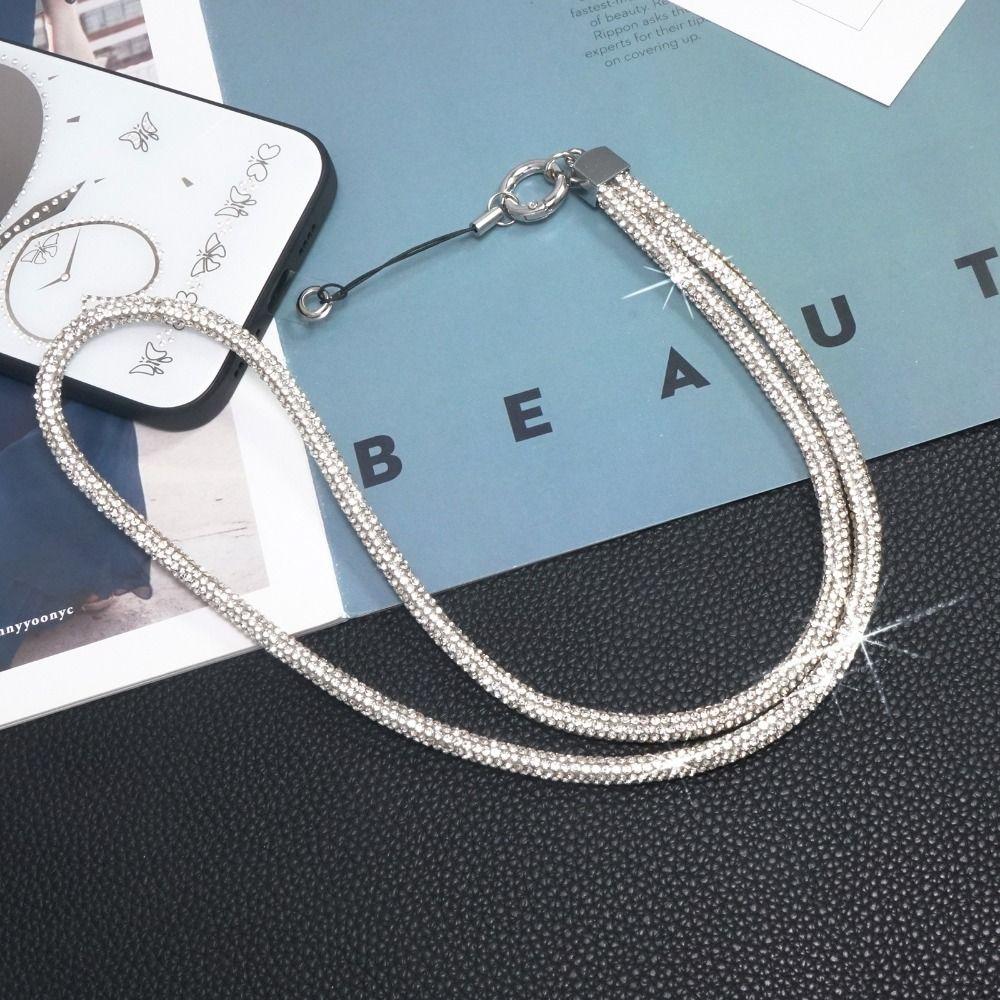 Crystal Phone Rhinestone Lanyard Bright Hanging Strap Luxury Ornaments Keychain  Phone Accessories