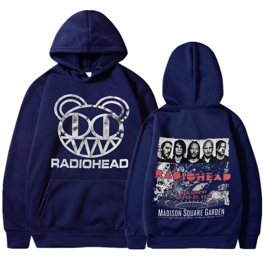 Толстовка с капюшоном Radiohead Vintage Print для мужчин, свободные хлопковые толстовки с капюшоном, хип-хоп-линия в стиле нью-йоркского тура, рок-группа, музыкальный альбом, свитшот
