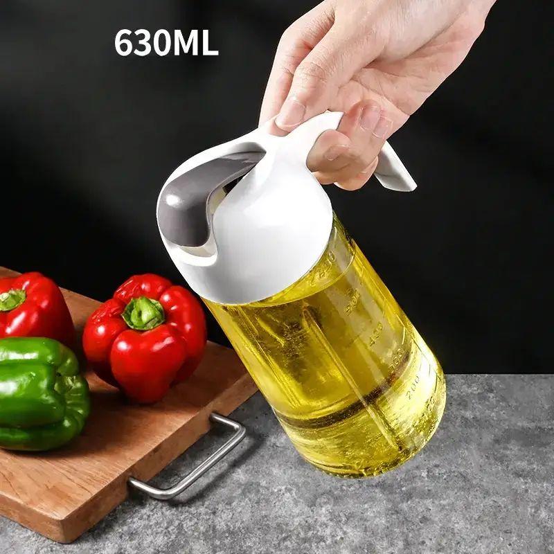 Automatic Opening and Closing Food Grade Plastic Oil Pot No Oil Leakage Prevention Kitchen Large Oil Bottle Household