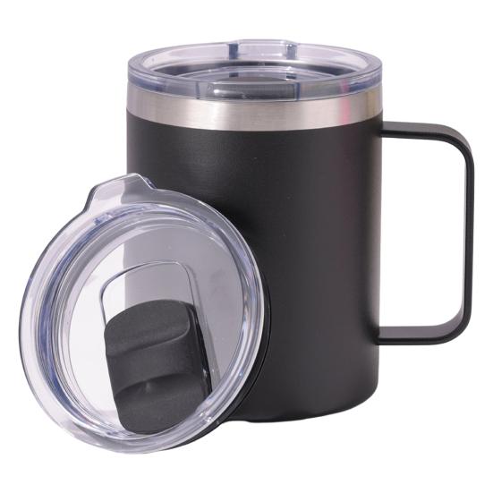 Coffee Mug with Lid Handle 12 Oz Stainless Steel Vacuum Cup Wall Insulated Travel Tumbler Cup Sweat Proof Camping Mug