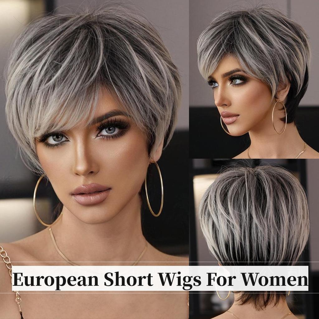 European and American Short Wig Women's Fashion Straight Wig