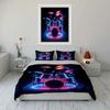 "Neon Drum Set Art Decor" Soft Comfortable Duvet Cover Bedding Set Included 1*Duvet Cover & 2*Pillowcases, gift