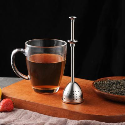 Ситечко для чая, заварочный чайник из нержавеющей стали, многоразовый, простой в использовании, с длинной ручкой, фильтр для чая с вкладышами, товары для дома