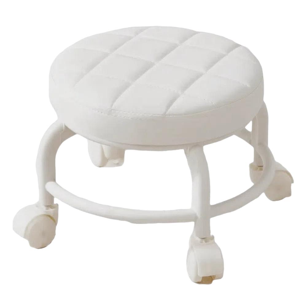Водонепроницаемый вращающийся табурет на колесиках, сиденье из ПУ-кожи, низкое сиденье, практичный стул на роликах, для маникюрного салона