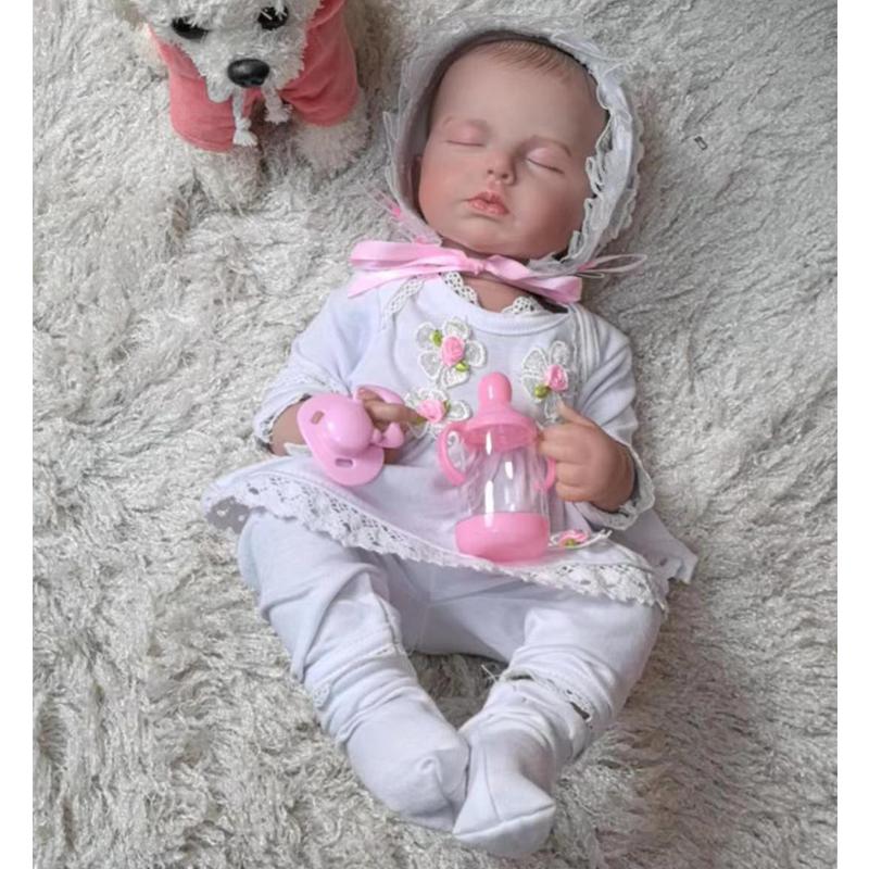KEIUMI 20-дюймовая полностью силиконовая виниловая кукла реборн с кровеносными сосудами, модная детская кукла-сопровождающая, спящая Bebe Reborn
