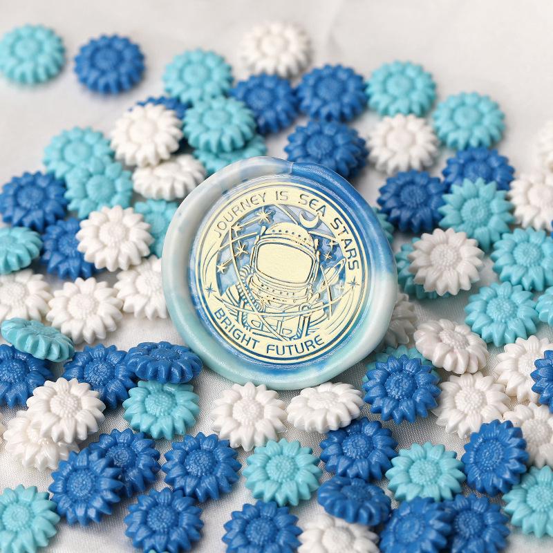 Huidisi Перламутровые Гранулы Сургуча Смешанных Цветов Подсолнух для Штампов