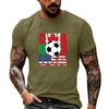Мужская базовая футболка с круглым вырезом и коротким рукавом Свободный крой Повседневная летняя футболка Футбольная тематика Графический принт Удобная для повседневной носки