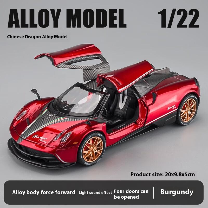 1/22 Pagani Huayra Dinastia Alloy Super Car Diecast Metal Model Classic Gull Wing Door Colection Decoration Children Toy Present