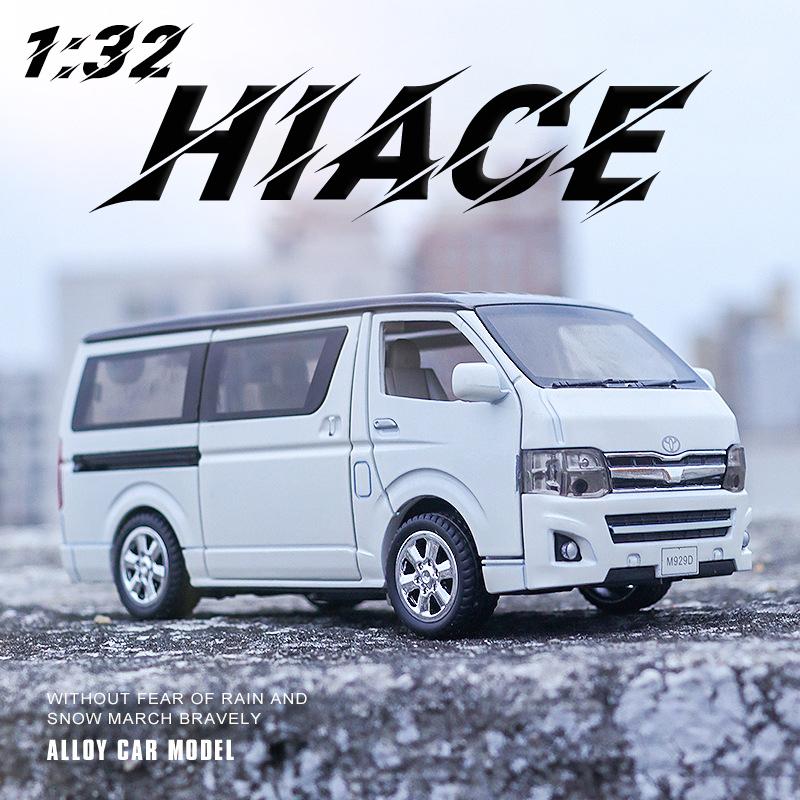 1/32 Toyota Hiace MPV цинковый сплав модель автомобиля игрушки литой фургон имитация бизнес-транспорта свет звук игрушки для мальчиков подарки на день рождения
