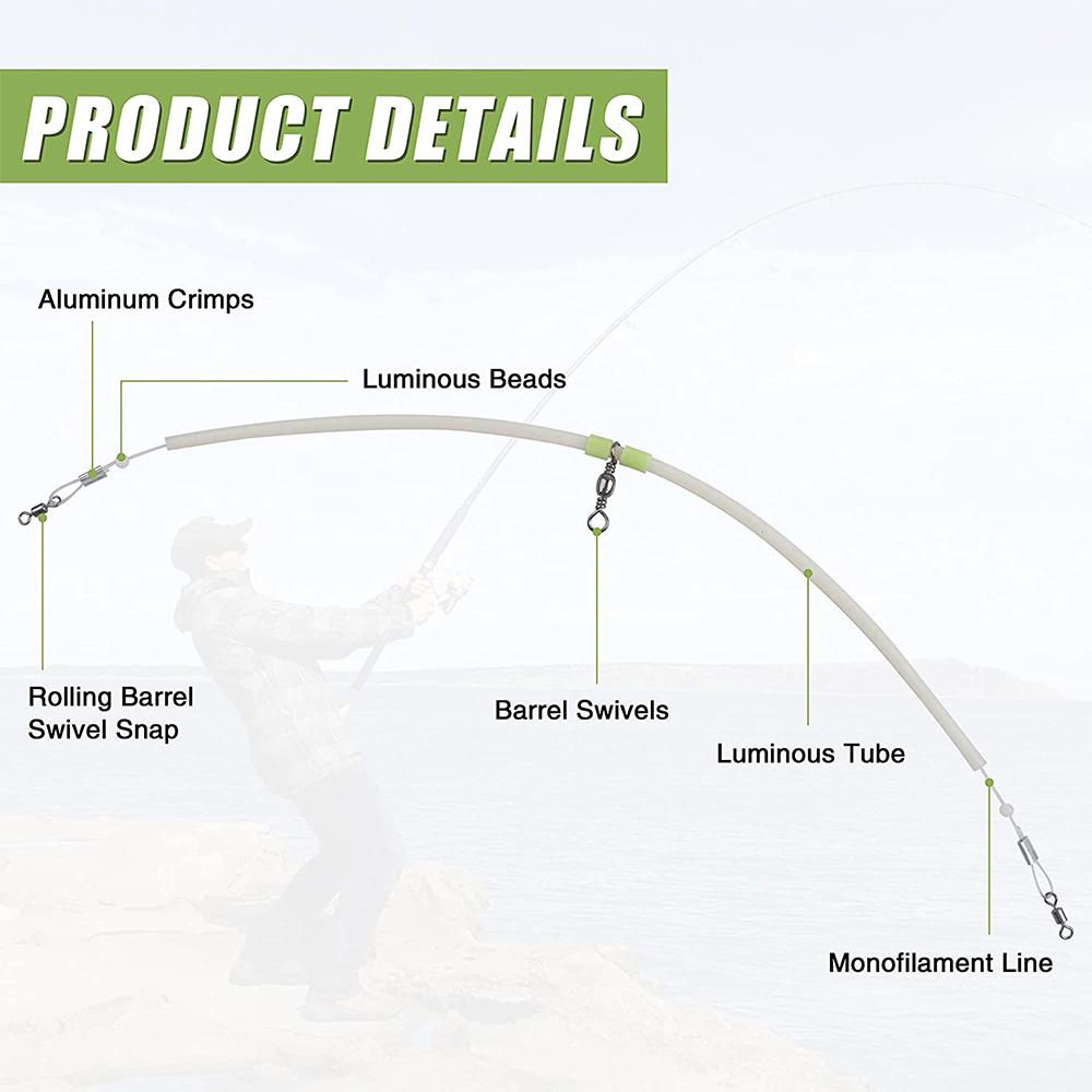 4 шт. Светящиеся рыболовные балансиры-коннекторы, кормушки, противозакручивающиеся трубки-бумы, трубки со светящимися бусинами, рыболовные снасти