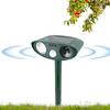 Upgrade Pet Dog Cat Deterrents Ultrasonic Solar Power Rechargeable Garden Repellers for Animal Squirrel Deer Raccoon Skunk Deer