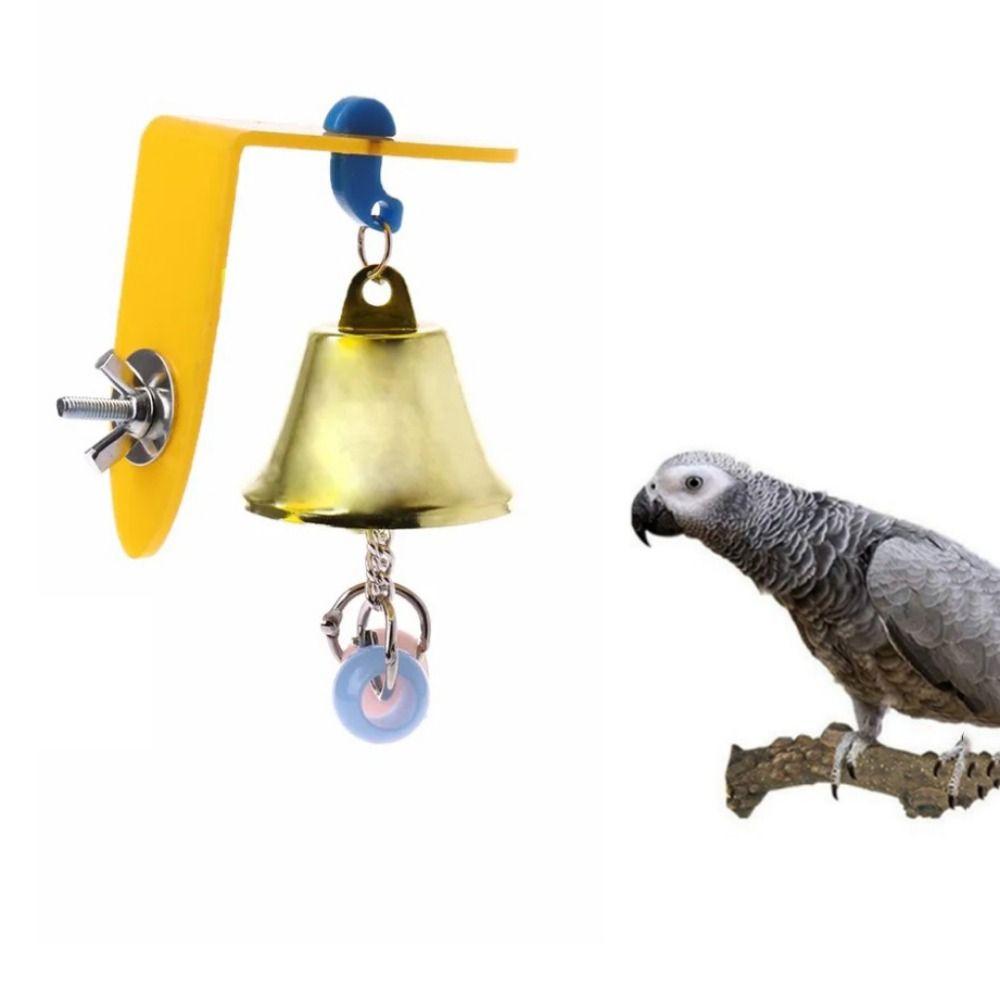 Hanging Parrot Bell Toys Acrylic/Metal Bird Chew Toy for Parakeet Parrots