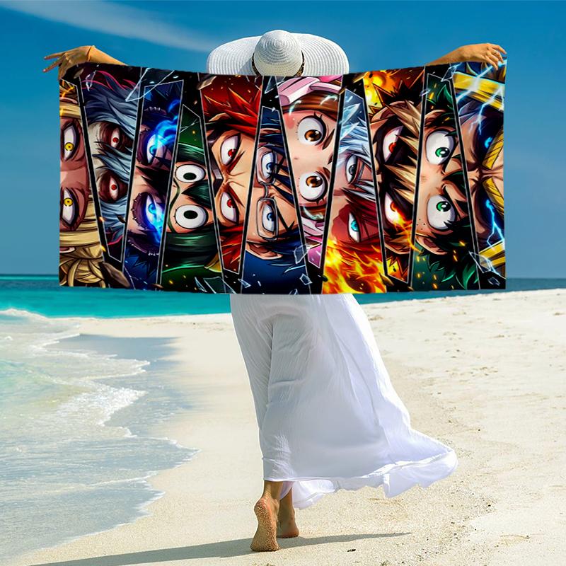 My Hero Academia Fashion Beach Towel: Ideal for Summer Adventures Soft, absorbent and quick drying suitable for swimming and bathing