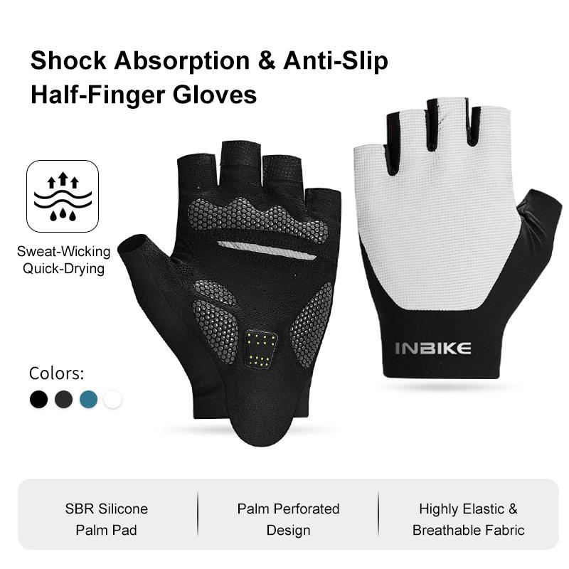 INBIKE Cycling Gloves Summer MTB Bike Gloves for Men Biking Gloves Gel Padded Half Finger Road Bike Bicycle Gloves Accessoiries