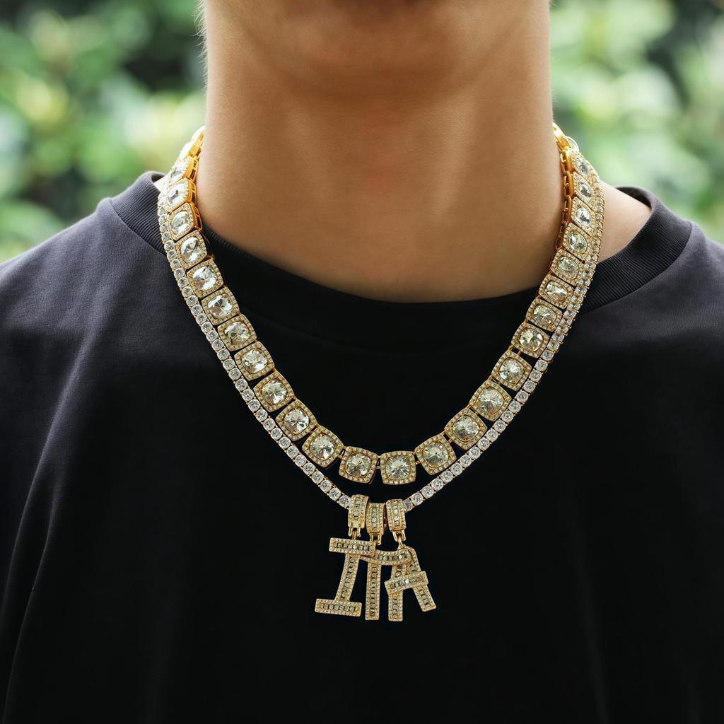 Квадратная теннисная цепочка со льдом 12 мм, микро-паве, кубический циркон, 1 ряд, кубинское ожерелье с бриллиантами, браслет, ювелирные изделия в стиле хип-хоп для мужчин и женщин