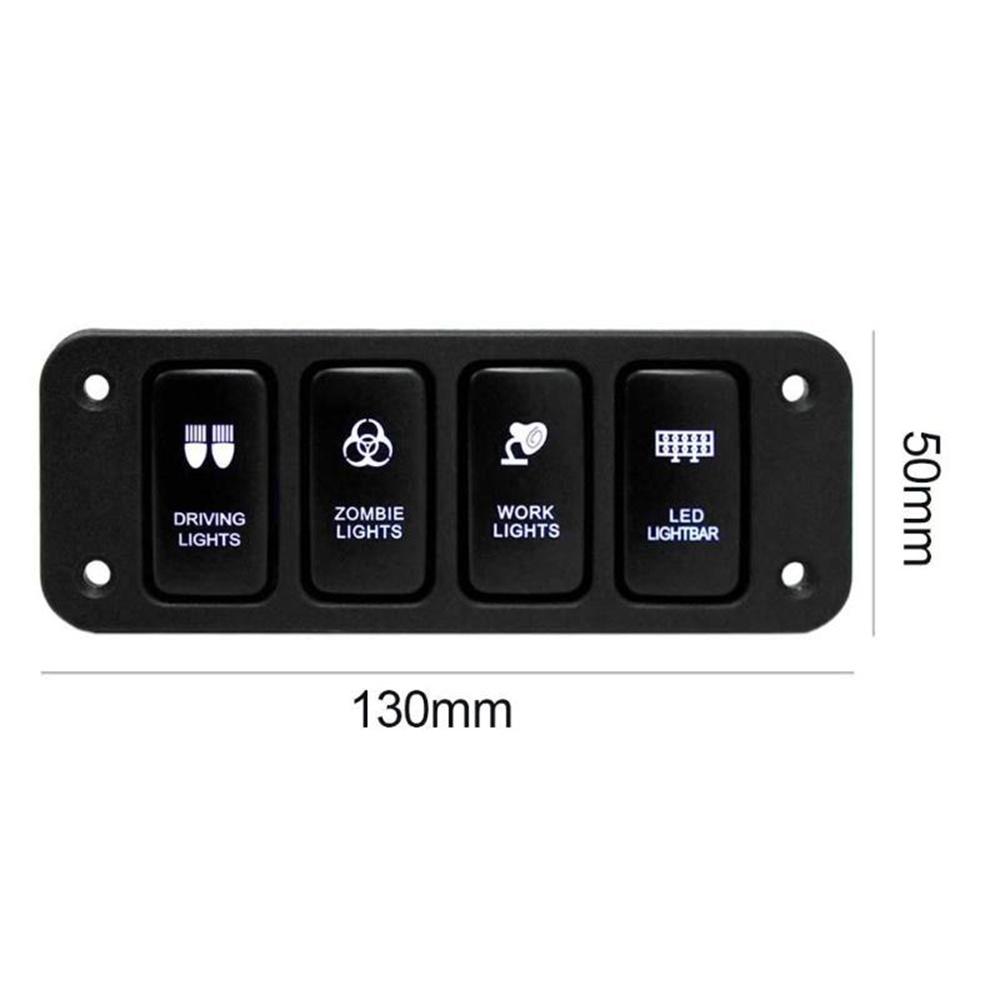 Панель переключателей 12В с 4 кнопками и синей светодиодной подсветкой Вкл/Выкл для Toyota Hilux FJ Cruiser Highlander