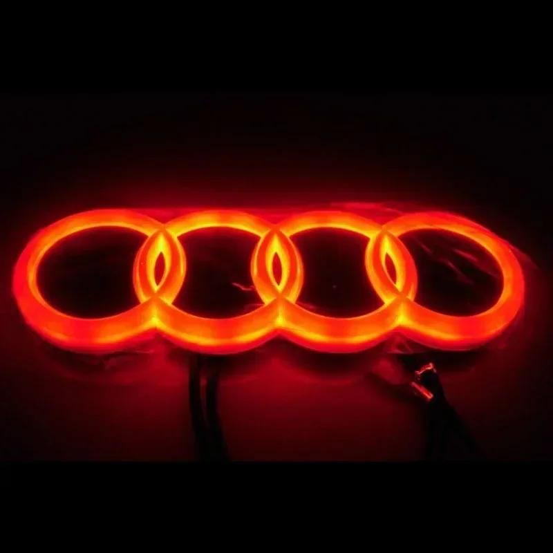 B 4D Refitted LED Lamp Car Front Grill 4Ring Logo Light For A3 A4 A5 A6 A7 A8 S3 S4 S5 S6 S7 Q3 Q5 Q7 Decoration Accessories