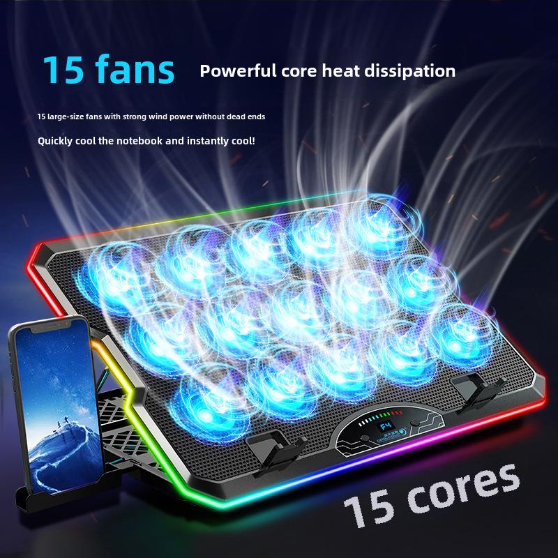 Улучшенный тонкий кулер для ноутбука с шестью вентиляторами и сенсорным управлением для игровых ноутбуков