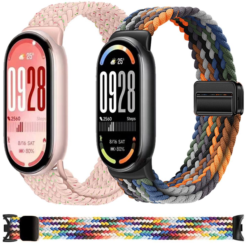 Нейлоновый петлевой ремешок для Xiaomi Mi Band 10 Браслет Плетеный Браслет Дышащий Наручный ремешок для XiaoMi Band 8 9 10 NFC Магнитная застежка Ремень