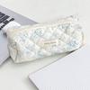 Vintage Fresh Floral Pencil Bags Korean Style Cute Multi-Functional Handbag Student Pencil Cases Stationery Supplies