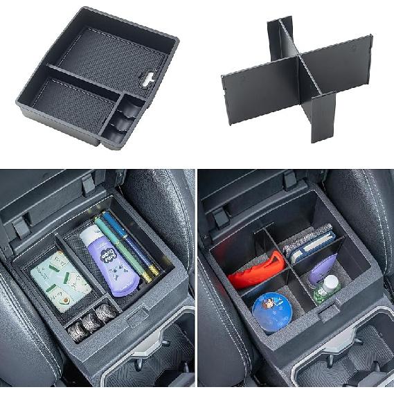 JKCOVER Center Console Dividers Organizer Compatible With Toyota Tacoma 2016- Accessories,Ert Box ABS Secondary Storage