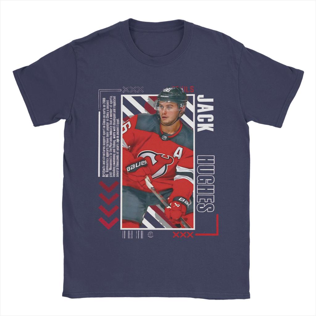 Jack Hughes Hockey Paper Poster Men T Shirt Vintage Tees Short Sleeve Round Collar TShirt Cotton Plus Size Clothes