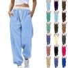 Women's Sports Belt Pocket Fashion Patchwork Contrast Elastic Waist Pants Casual Sweatpants Pants