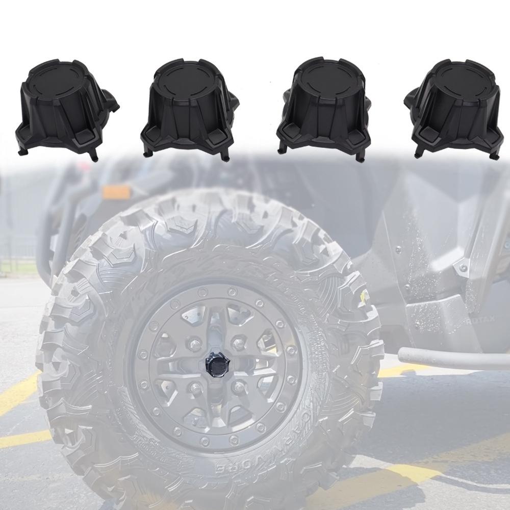 4Pcs Wheel Hub Cover Black Center Cap For Can-Am Maverick X3 Turbo R 2017-2020