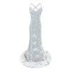 Premium Long Sequin Mesh Fitted Train Evening Dress Sexy Backless Party Gown