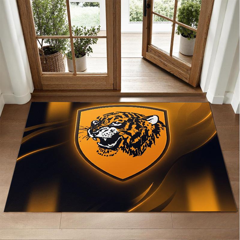 Hull City Football Design Crystal Velvet Rug Soft Decorative Mat for Bedroom Entrance