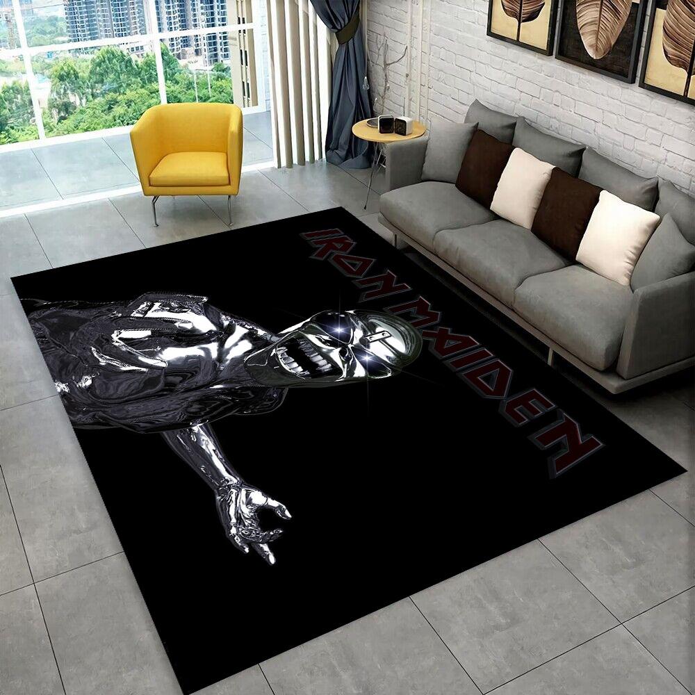 3D I-Iron-M-Maidens Metal Music Rug Carpet for Living Room Bedroom Decor,kids Play Non-slip Decoration for Sofa Doormat Gift
