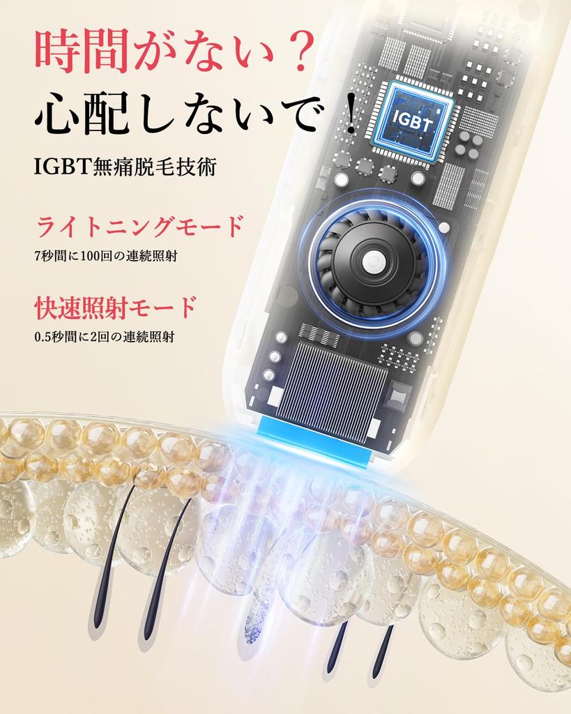 YOZEE Hair Removal Device Output 22J Large Area Light Output Home Use Hair Removal Device Automatic Irradiation Number of Irradiations IGBT Painless