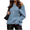 Autumn Women Casual Long Sleeve Sweaters Crew Neck Pure Color Soft Ribbed Knitted Oversized Loose Pullover
