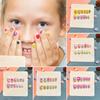 12Pcs Kids Cartoon False Nails Cute Christmas Themed Pattern Embossed Press On Nails Self-adhesive Fake Nails DIY Art Decoration