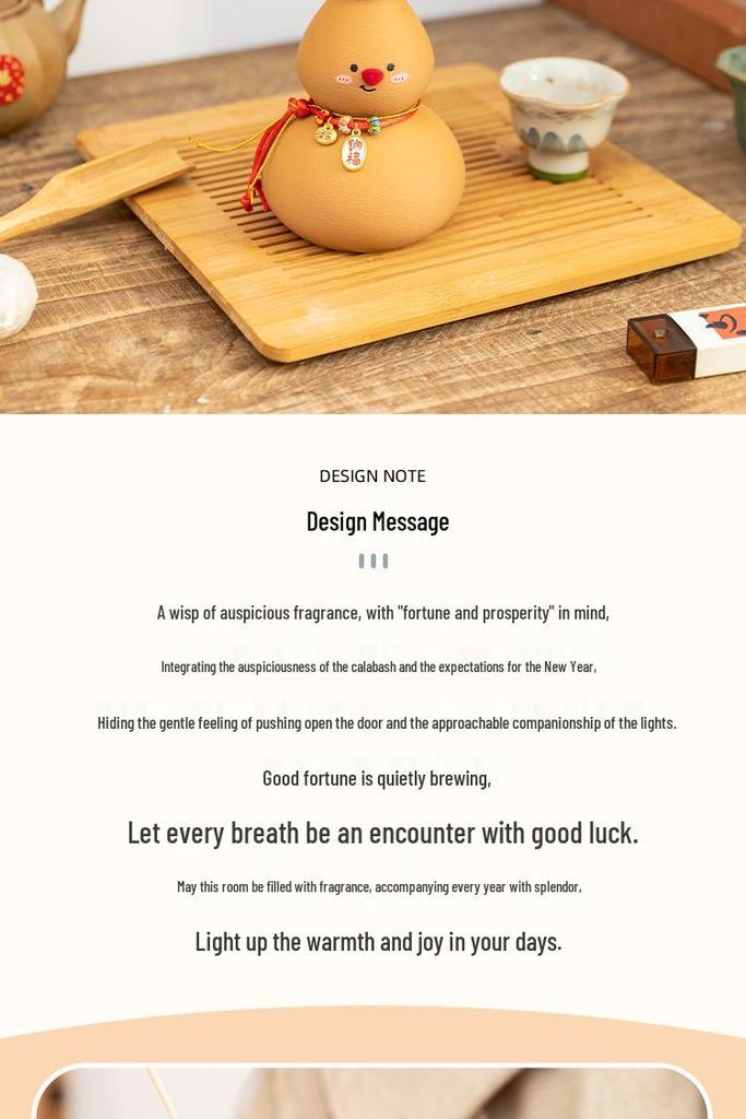 A'ying New Year Gourd Aroma Diffuser with Flower Sticks for Home and Office