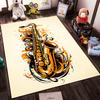 Abstract Saxophone Design Carpet, Musical Art Pattern for Home Decor Suitable for use as an anti-slip for living room bedroom sofas